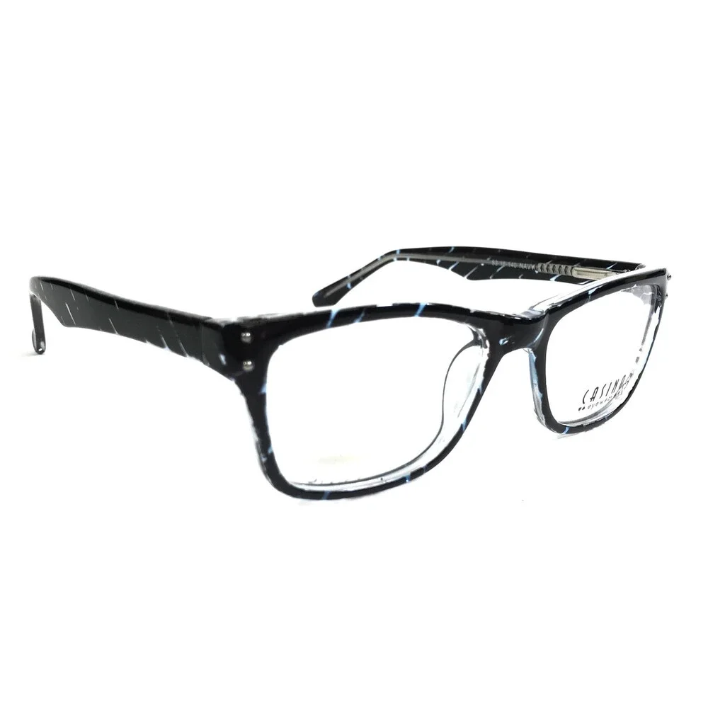 Casino Eyewear Eyeglasses Frames MARNI NAVY Blue Rectangle Striped 53-18-140